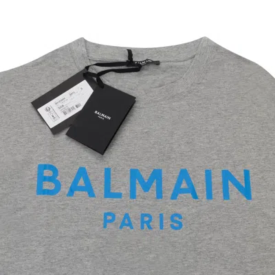 Balmain Logo Grey Sky Blue T-shirt