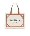 Balmain Women's B-army Medium Canvas And Leather Tote Bag In Beige