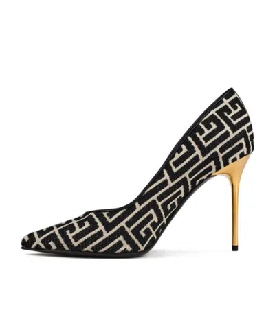 Balmain Logo High Heels In Black