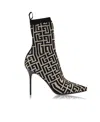 Balmain Logo High-heeled Boots In Multi