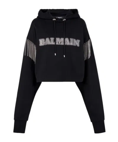 Balmain Logo Hooded Short Style Sweater In New