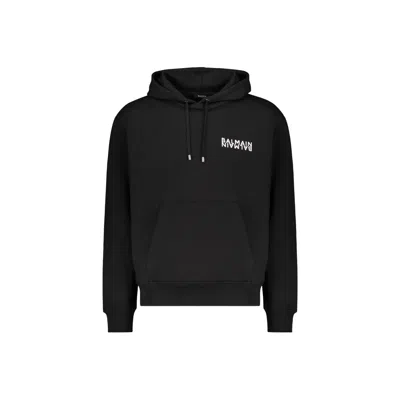 Balmain Logo Hoodie In Black