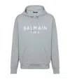 Balmain Cotton Logo Hoodie In Grey