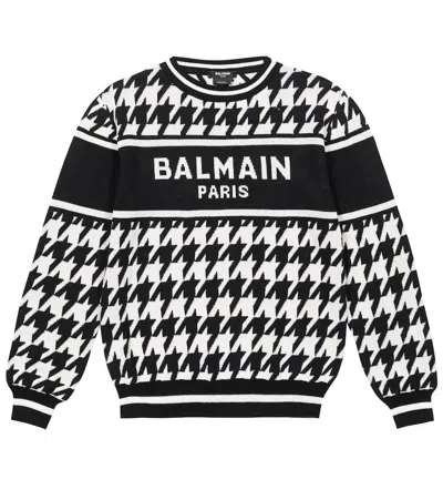 Balmain Kids' Pullover In Black/white