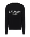Balmain Jacquard Logo Sweater In Black