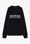 Balmain Blue Wool Sweater With Logo In Blue