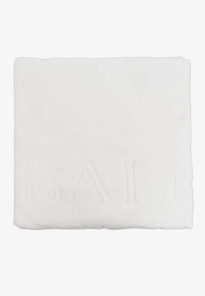 Balmain Logo Jacquard Beach Towel