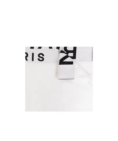 Balmain Logo-jacquard Beach Towel In White