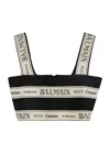 BALMAIN BALMAIN LOGO-JACQUARD CROPPED TOP