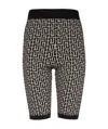 Balmain Monogram Jacquard Zipped Cycling Shorts In Black