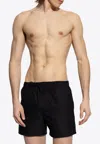 Balmain Logo Jacquard Swim Shorts In Black