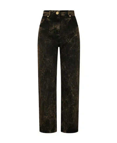 Balmain Logo Jeans In Black