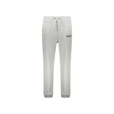Balmain Logo Jogging Pants Men In Gray