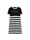 BALMAIN LOGO KNIT DRESS AND STRIPES