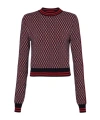 Balmain Sweater In Wool With Jacquard Pattern In Red