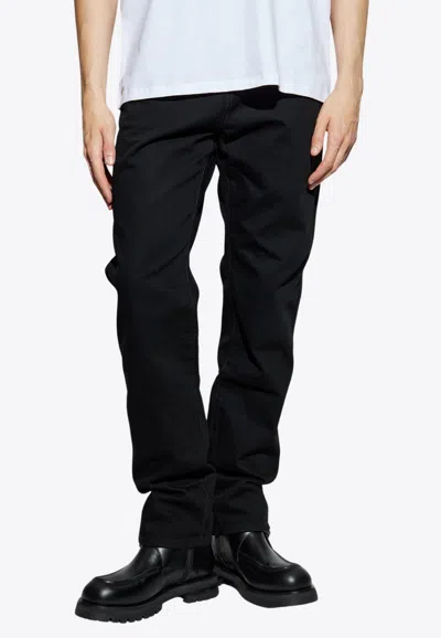 Balmain Logo Label Straight-leg Jeans In Black