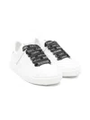 Balmain Logo-laces Leather Sneakers In White