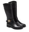 Balmain Buckled Leather Boots In Black