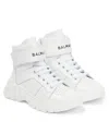 Balmain Logo-strap High-top Sneakers In White