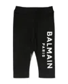Balmain Logo Leg-print Leggings In Black