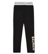 Balmain Logo Panel Leggings In Black/gold