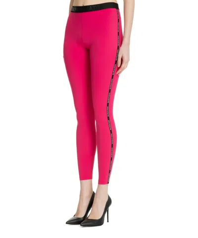 Balmain Logo Leggings In Pink