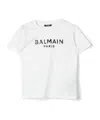 Balmain Logo-lettering Cotton T-shirt In White