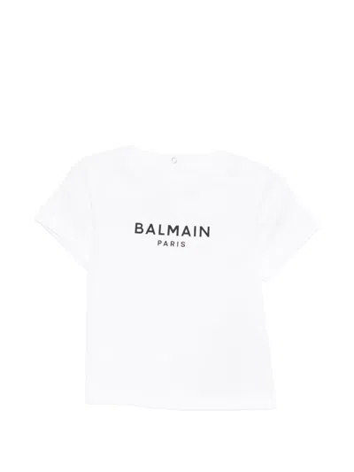 Balmain Babies' Logo-lettering T-shirt In White