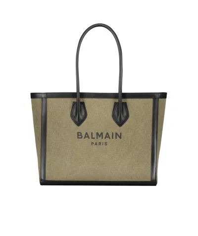 Balmain Logo Lettering Tote Bag In Brown
