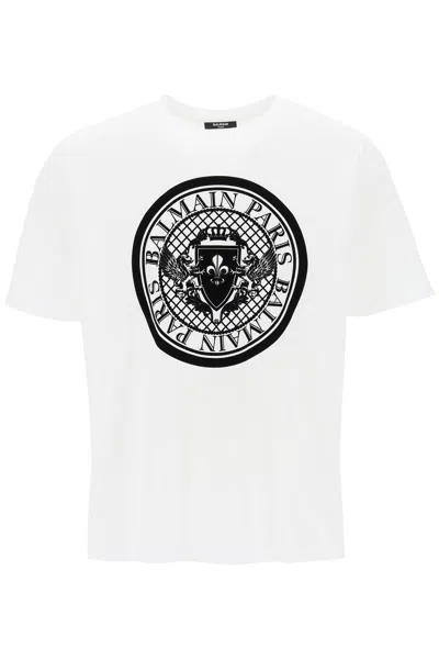 Balmain Logo Medallion T-shirt In White
