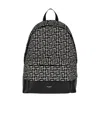 Balmain All-over Logo-pattern Backpack In Black