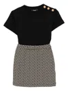 Balmain Logo-motif Button-embellished Dress In Black