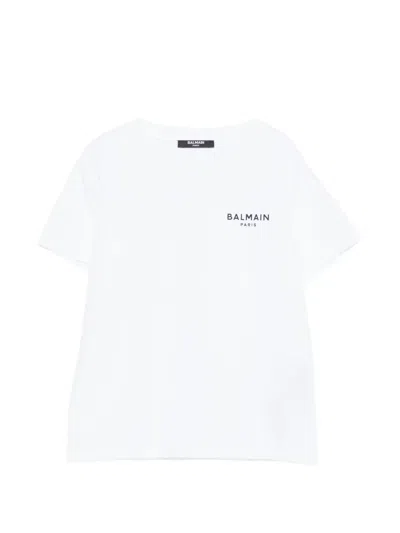 Balmain Kids' Logo-motif T-shirt In White