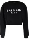 Balmain Women Logo Organic Cotton Cropped Sweatshirt