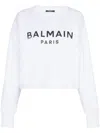 Balmain Cropped Sweatshirt With Flocked Logo