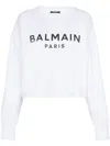 Balmain Women Logo Organic Cotton Cropped Sweatshirt