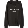 Balmain Round Neck Sweatshirt In Black/white