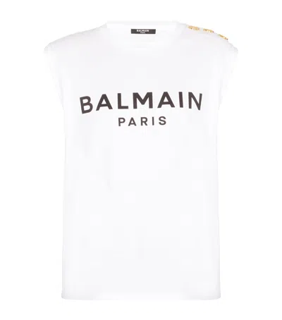 BALMAIN LOGO PARIS TANK TOP