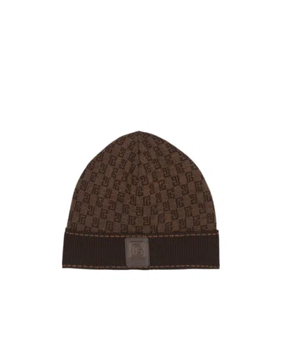 Balmain Logo-patch Beanie Hat In Black