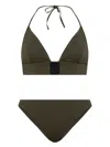 Balmain Logo Patch Bikini In Green