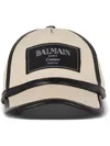 Balmain Canvas Couture Cap Curved Visor In Neutrals