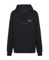 Balmain Logo-patch Cotton Hoodie In Black