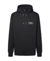 Balmain Logo Patch Drawstring Hoodie In Black