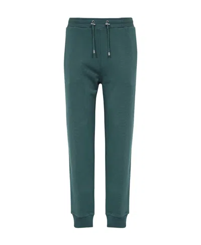 Balmain Logo Patch Drawstring Track Pants In Green