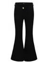 Balmain Logo-patch Flared Trousers In Black