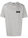 Balmain Logo-patch Mélange T-shirt In Grau