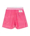 Balmain Logo-patch Mesh Shorts In Pink