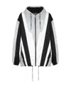Balmain Color Block Patterned Multicuts Nylon Windbreaker In White