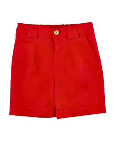 Balmain Logo Patch Shorts In Red