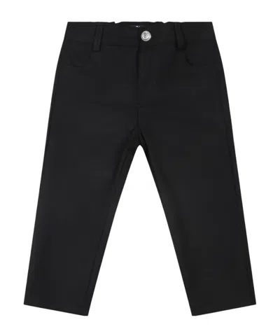 Balmain Babies' Logo-patch Straight-leg Trousers In Black